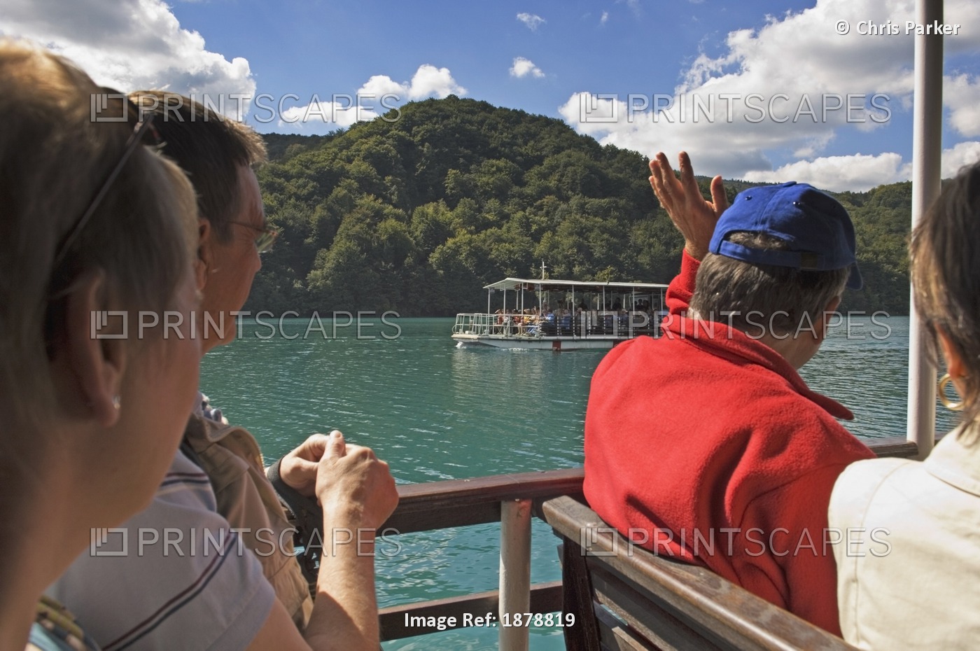 Sightseeing On Lake At Plitvice Lakes National Park.