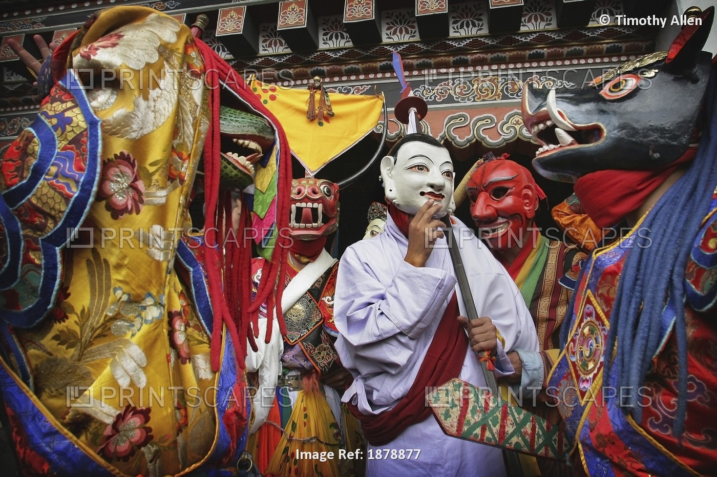 Buddhist Actors At Tashi Chhodzong During The Thimpu Festival