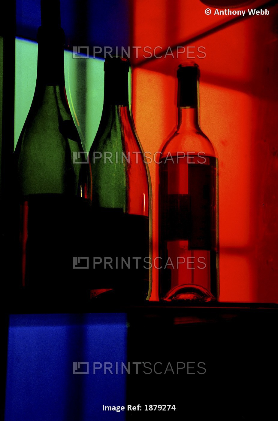 Three Bottles In A Bar, Close Up