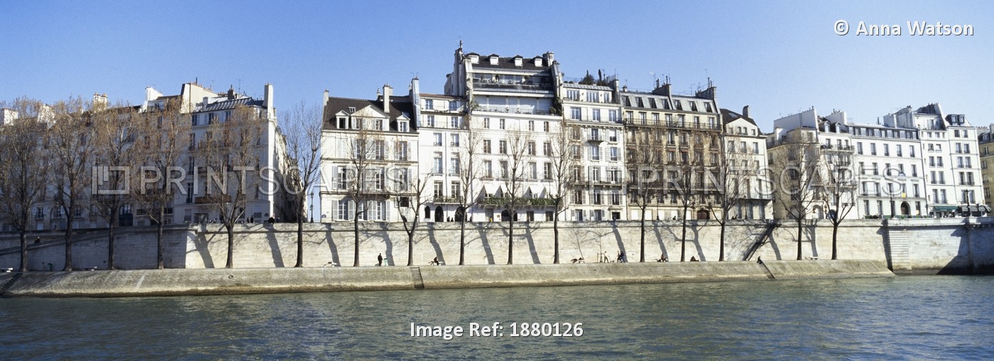 River Seine And French Townhouses.