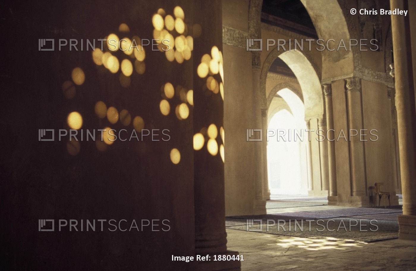 Light Reflecting On Columns At Ibn Tulun Mosque