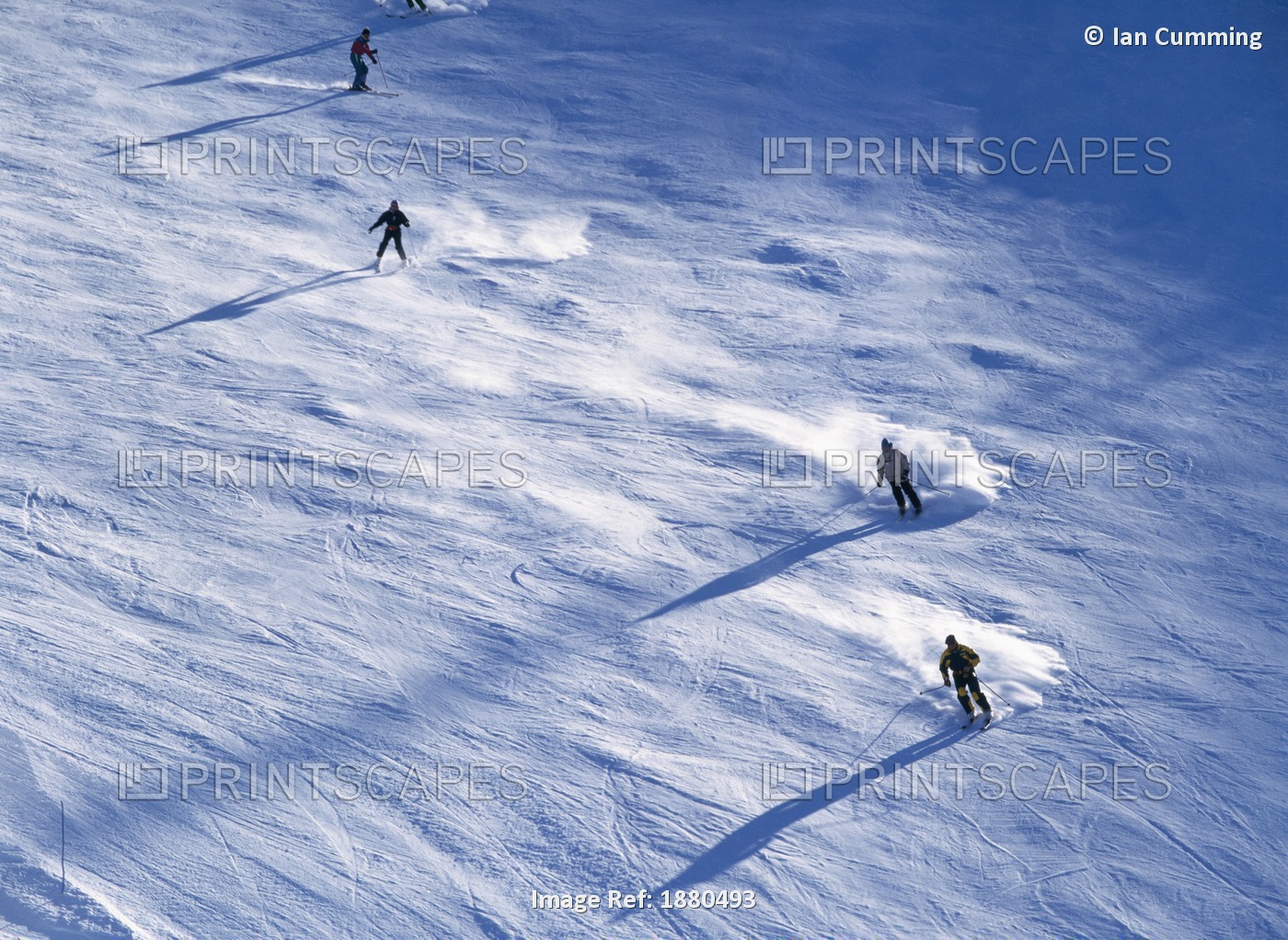 Skiing In Les Arcs, High Angle View