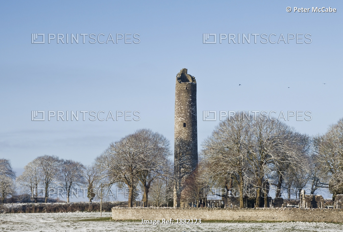 Irish Round Tower In Monasterboice; County Louth, Ireland