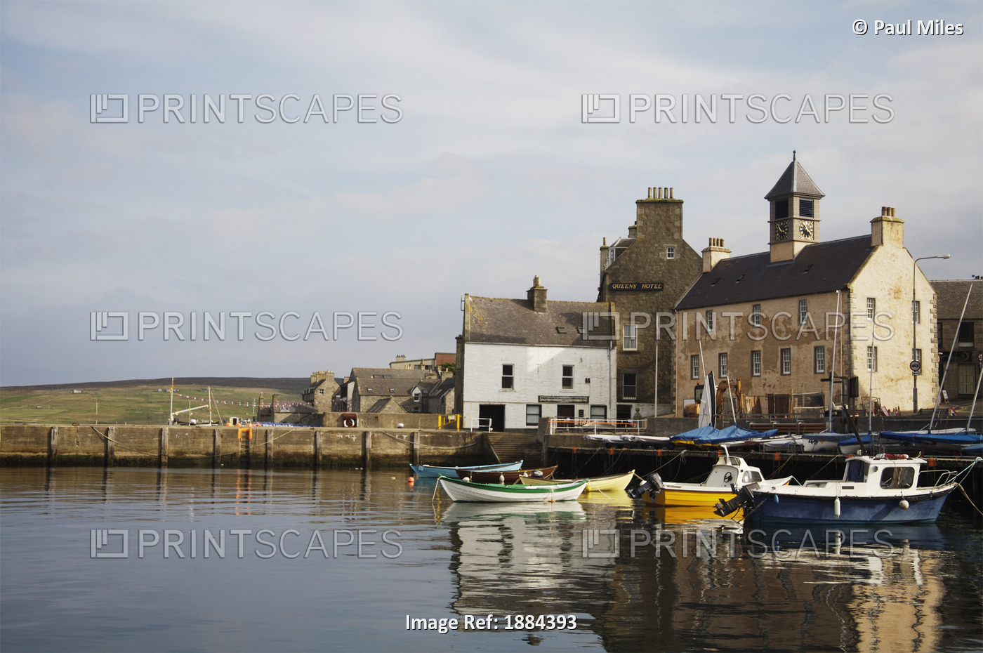 Village Houses And Boats In Harbor
