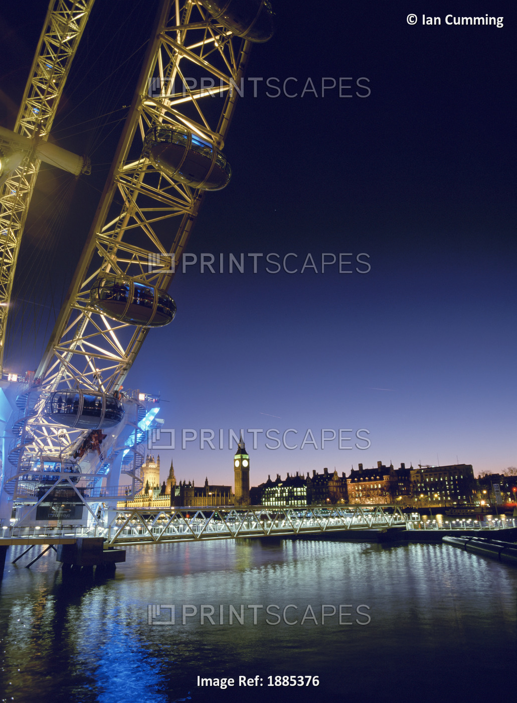 London Eye And Houses Of Parliament At Dusk