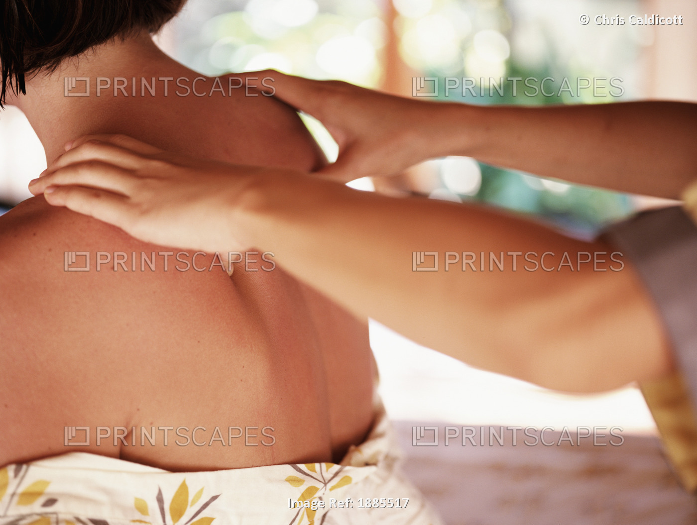 Woman Having Her Back Massaged