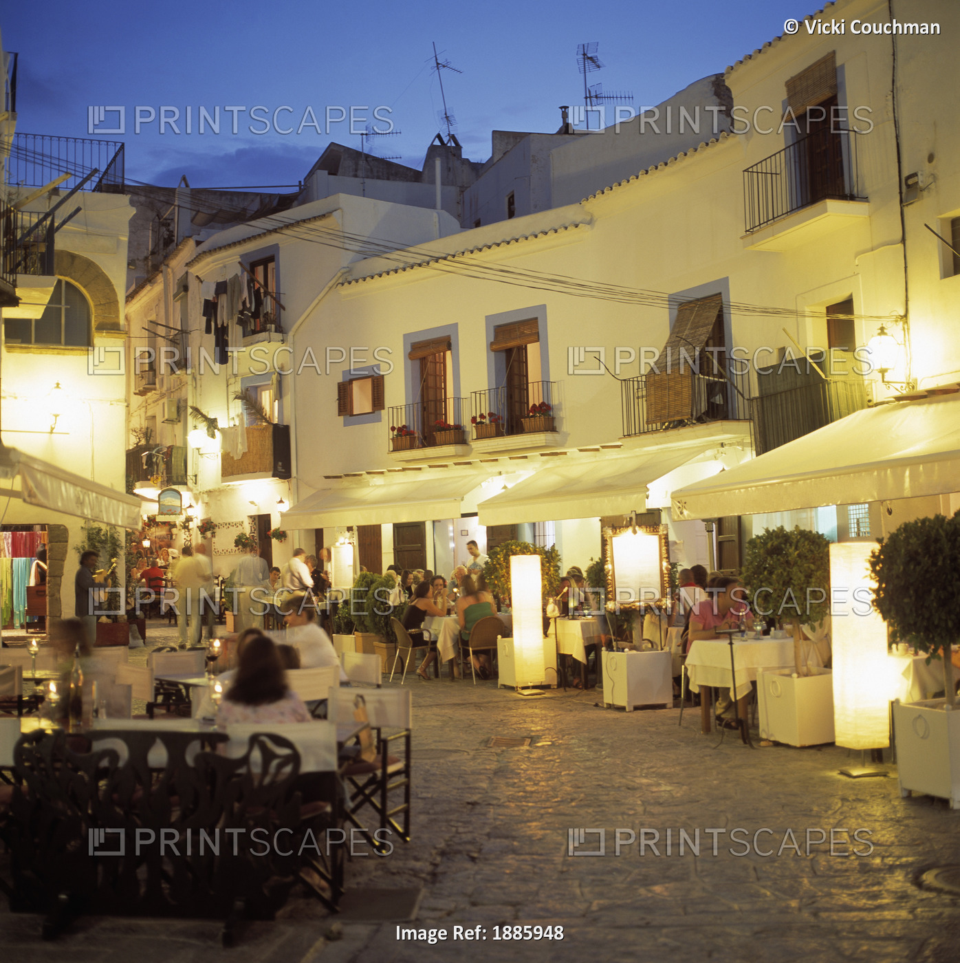 Alfresco Cafes In The Old Town At Dusk