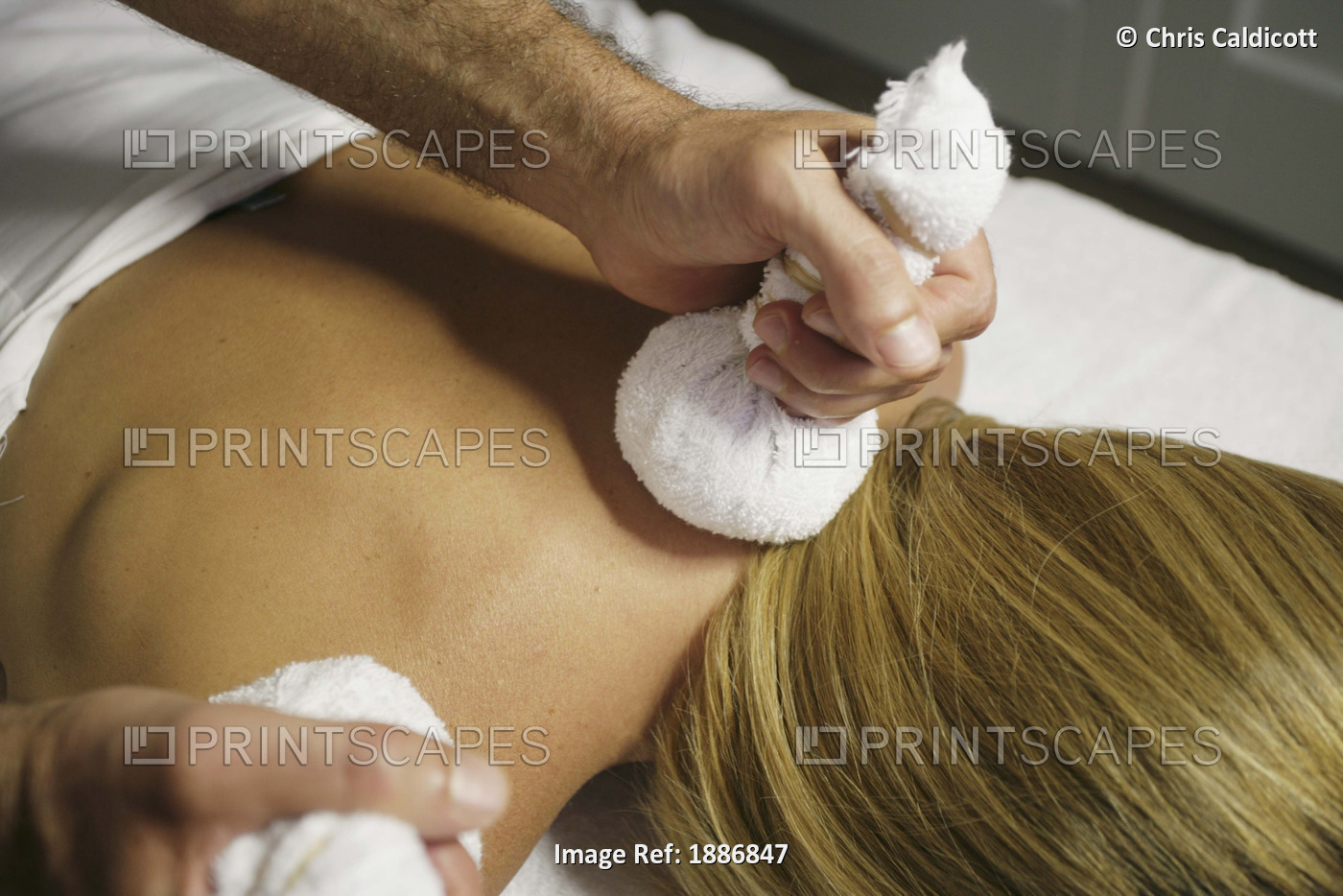 Woman Having Massage In Spa, Close Up
