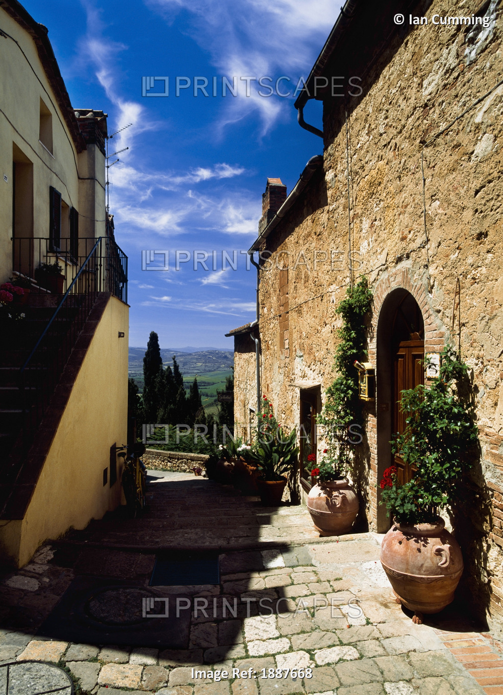Small Alley In Village Of Pienza