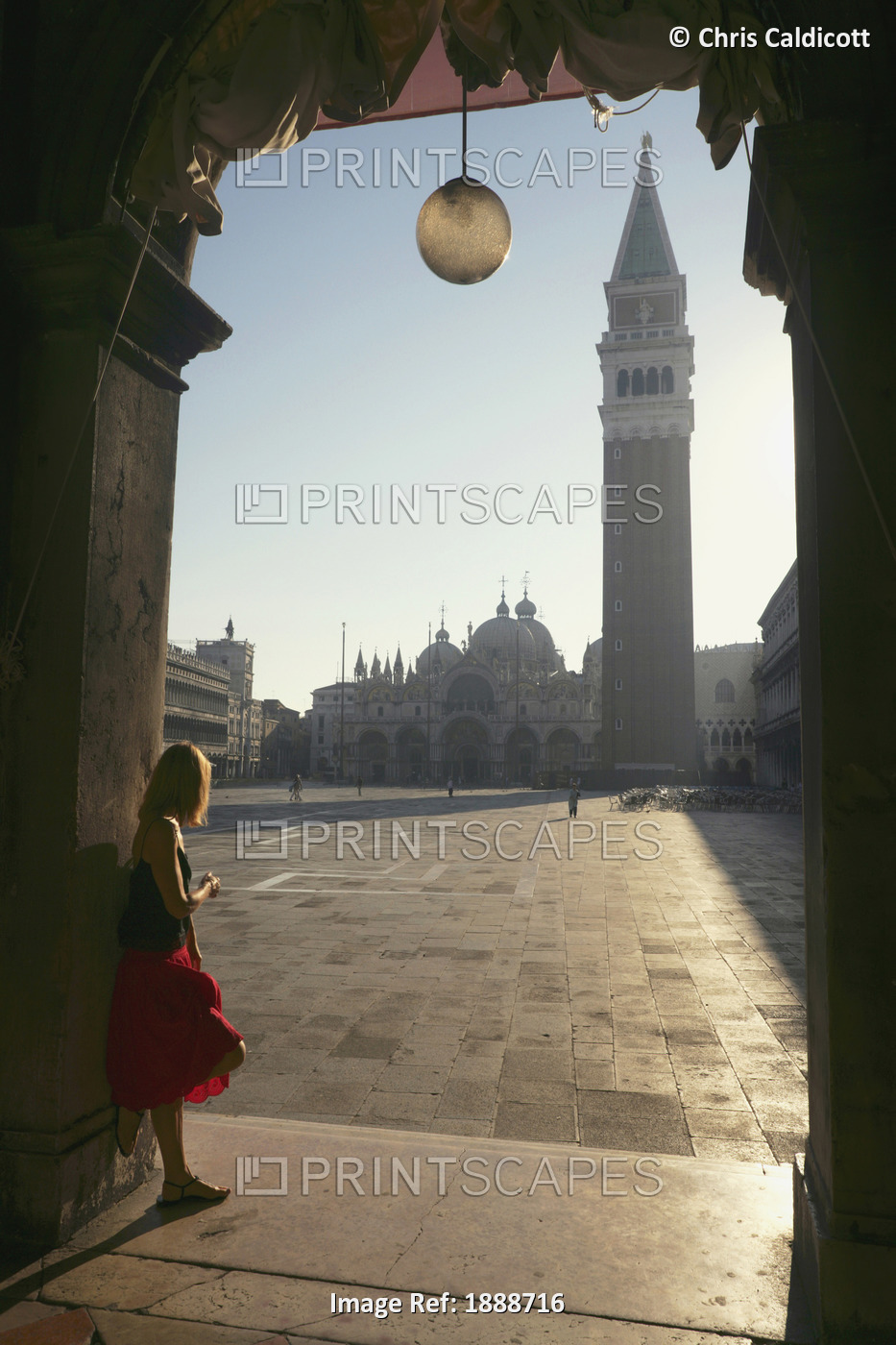 Woman Leaning Against Wall In St Mark's Square, Venice