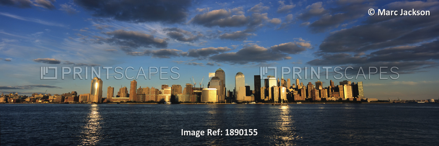 Lower Manhattan At Sunset, Viewed From Jersey City.