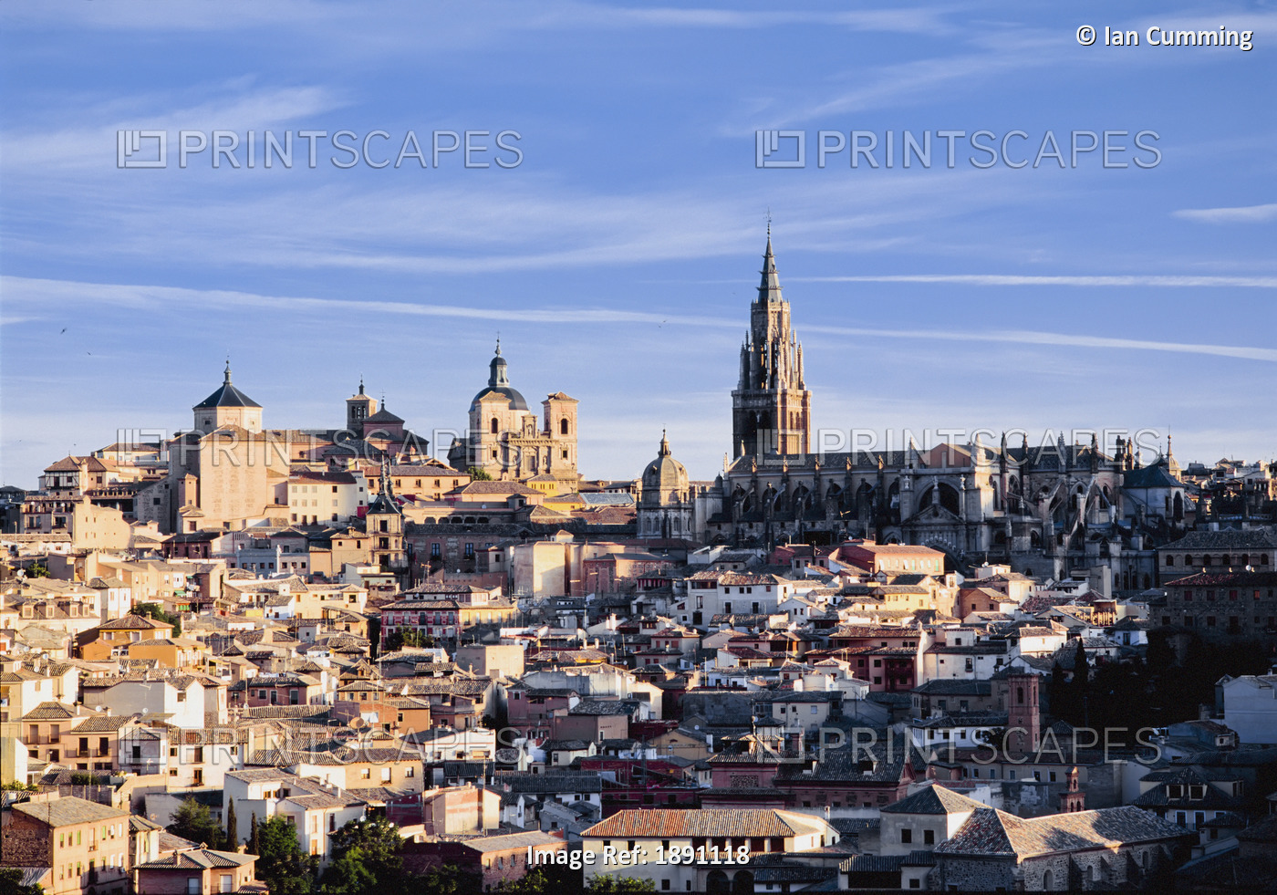 Cityscape With Cathedral, Toledo, Spain