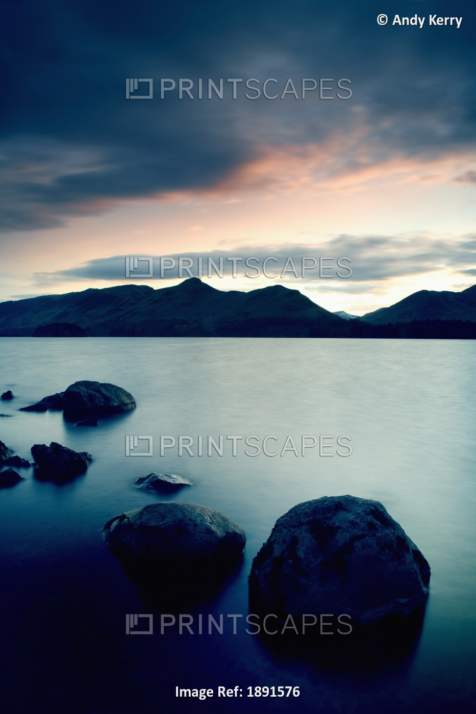 Derwent Water With Catbells At Sunset
