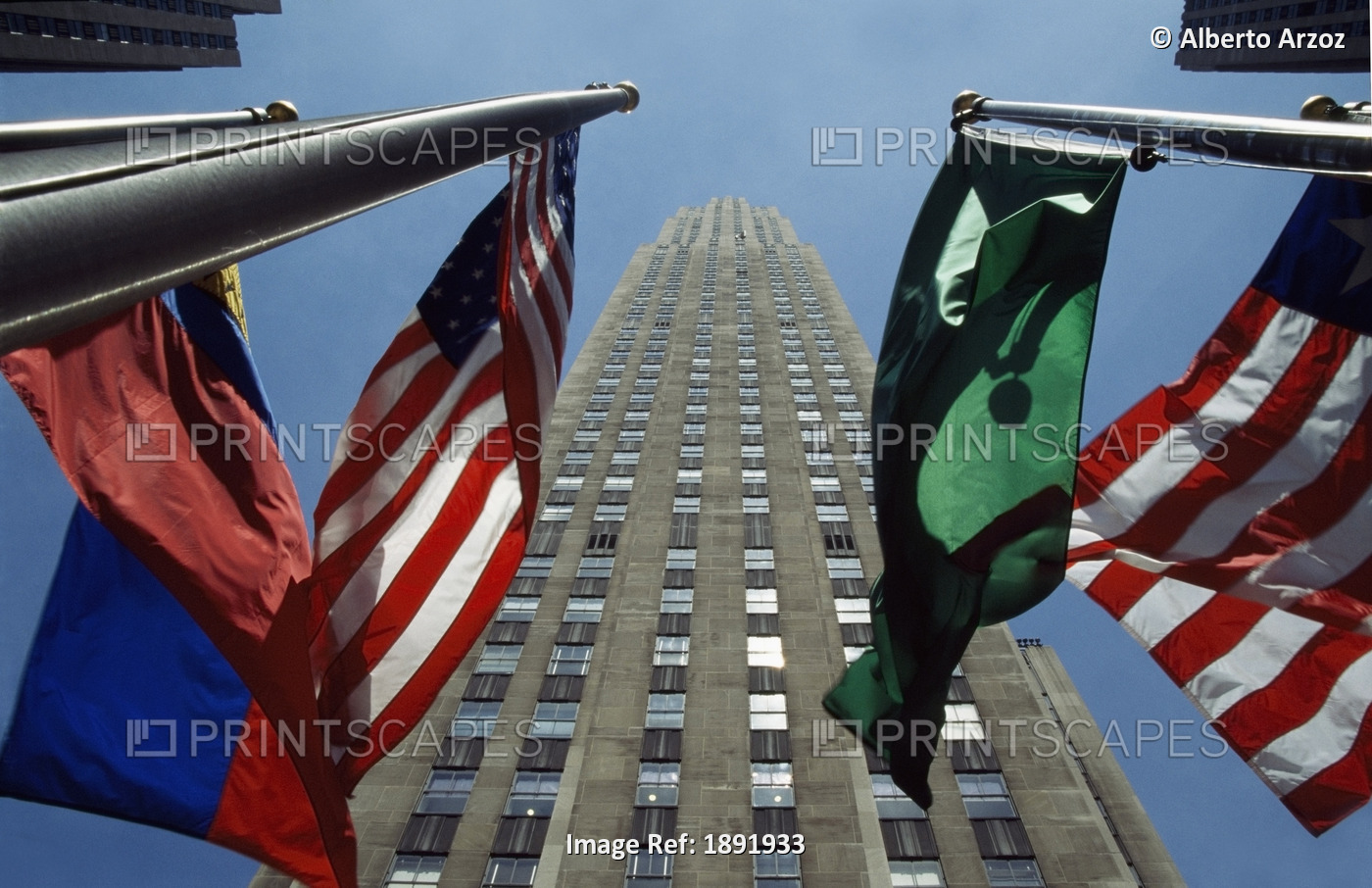 Rockefeller Centre Rca Building And Flags