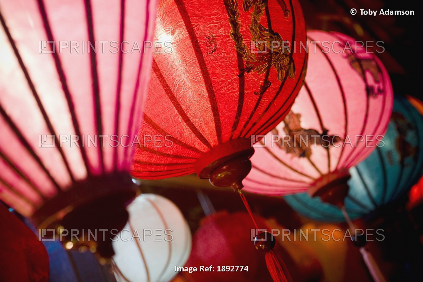 Silk Lanterns Illuminated At Night In Hoi An