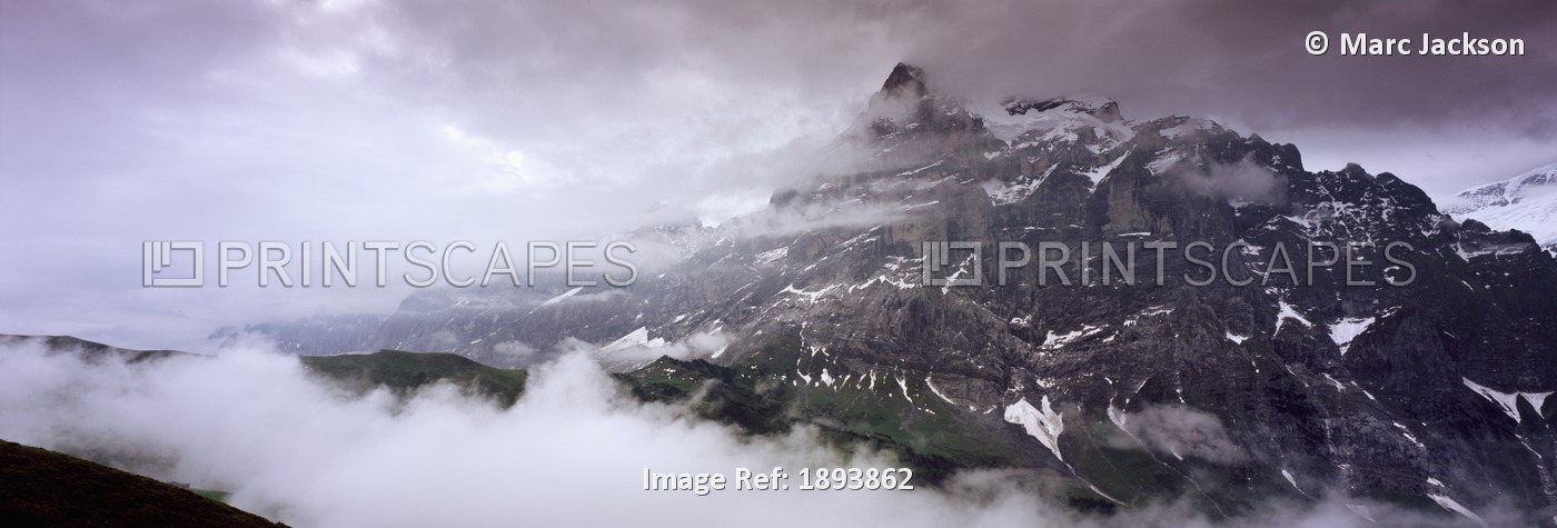 Summit Of Eiger Mountain Near Grindelwand In Bernese Alps