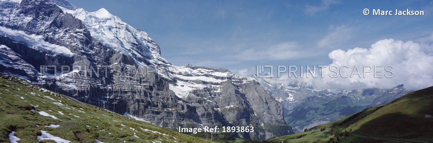 Jungfrau And Lauterbrunnnen Valley Near Grindelwand In Bernese Alps
