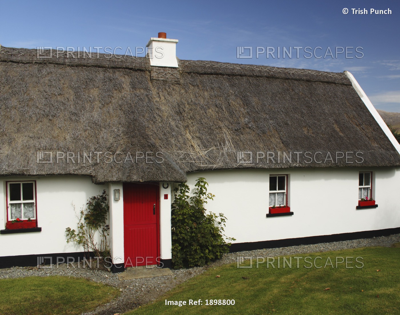 Thatched Cottage On The Renvyle Peninsula In The Connemara Region; Tully Cross, ...
