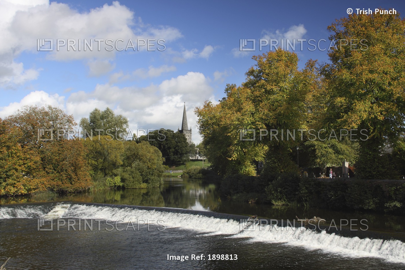 Water Flowing Over A Ledge In The River; Cahir, County Tipperary, Ireland