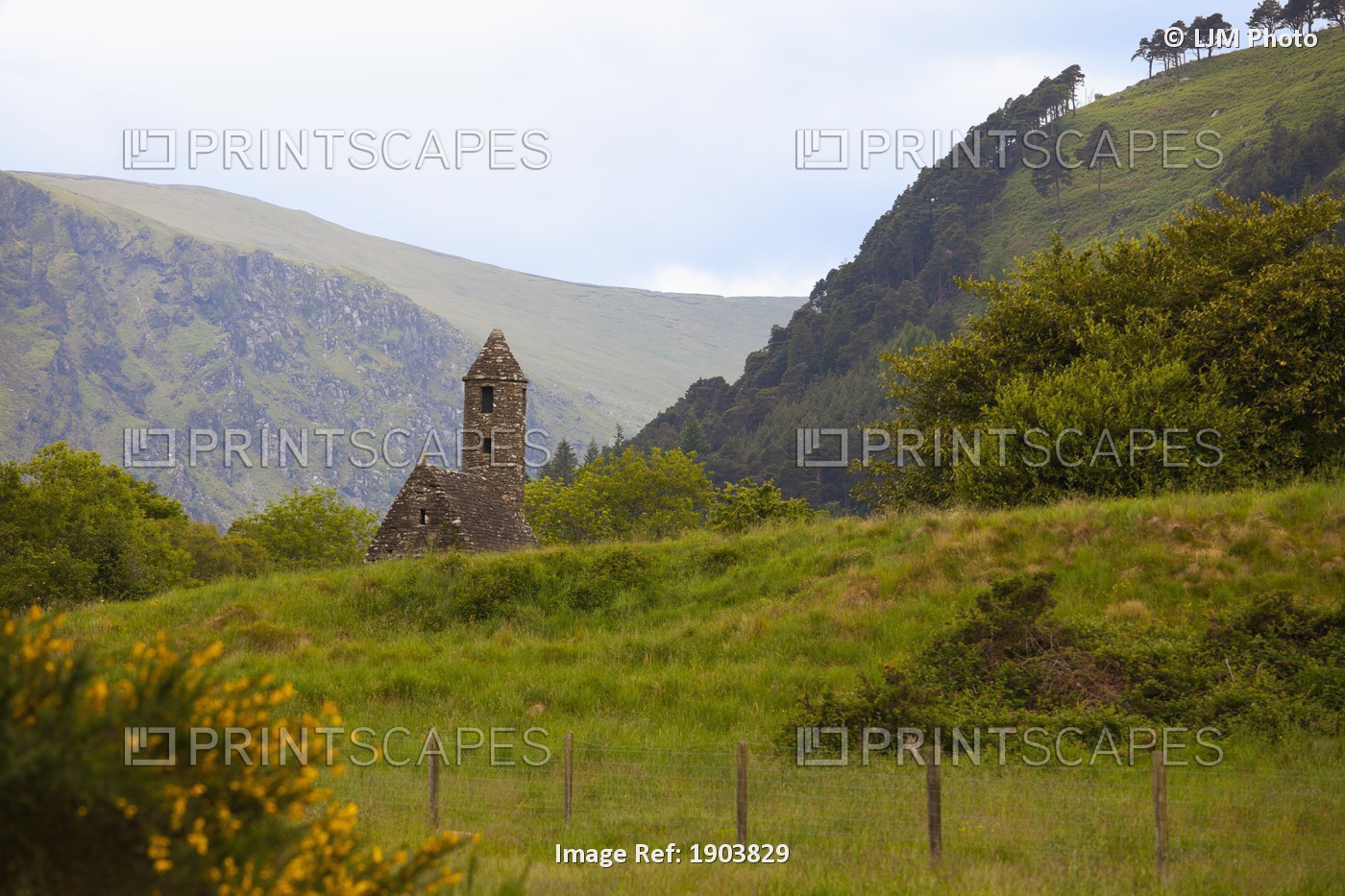 A Stone Building With A Tower On A 6Th Century Monastic Site; County Wicklow, ...