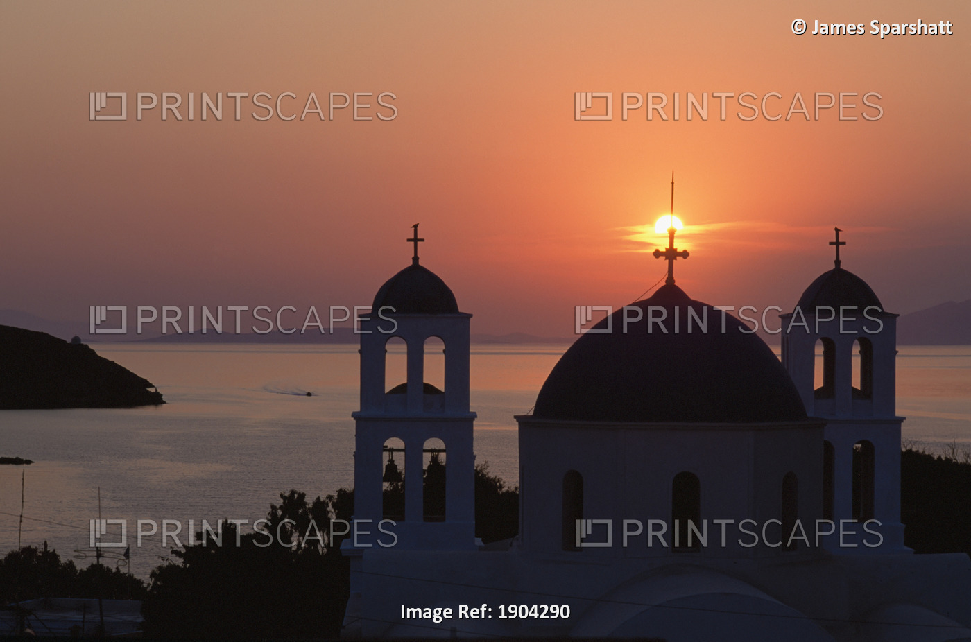 Church Of Katapola At Sunset. Amorgos,Greek Islands