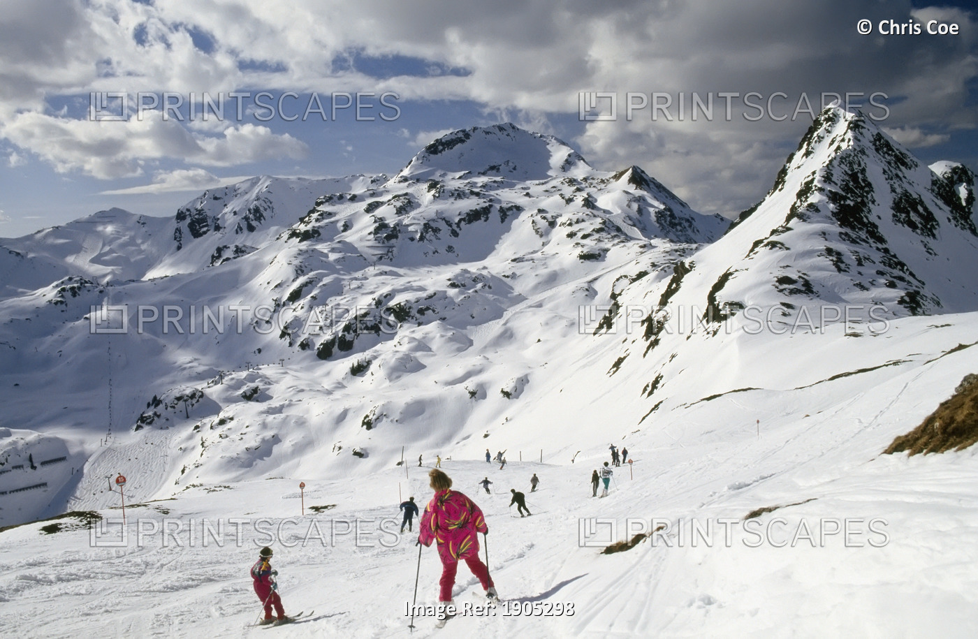Skiers On Piste.Obertauern,Austria