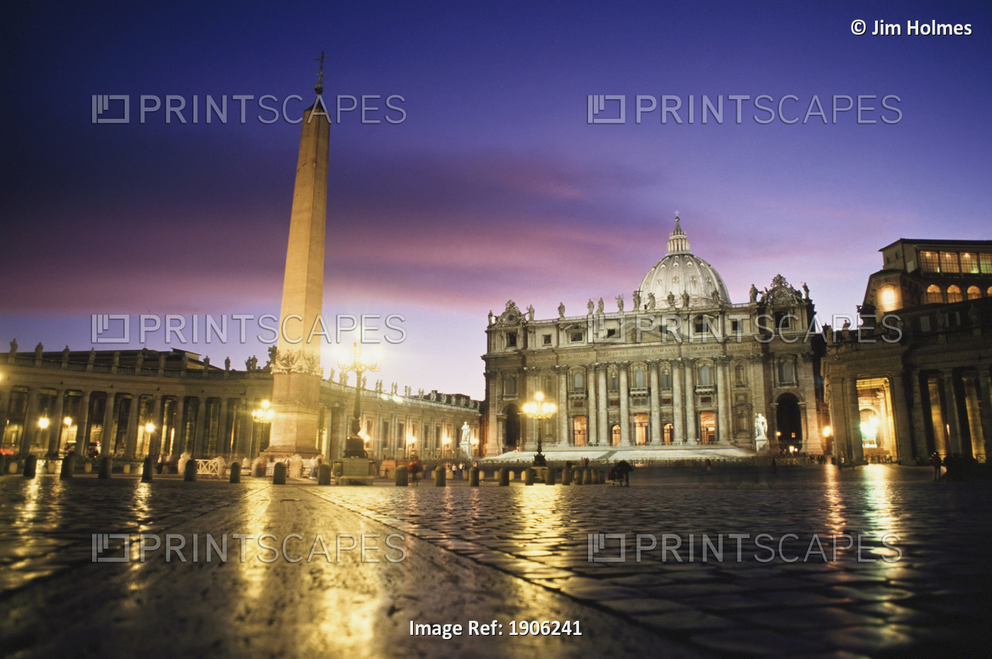 Nightfall At The Square At St. Peter's. The Vatican. Rome,Italy.