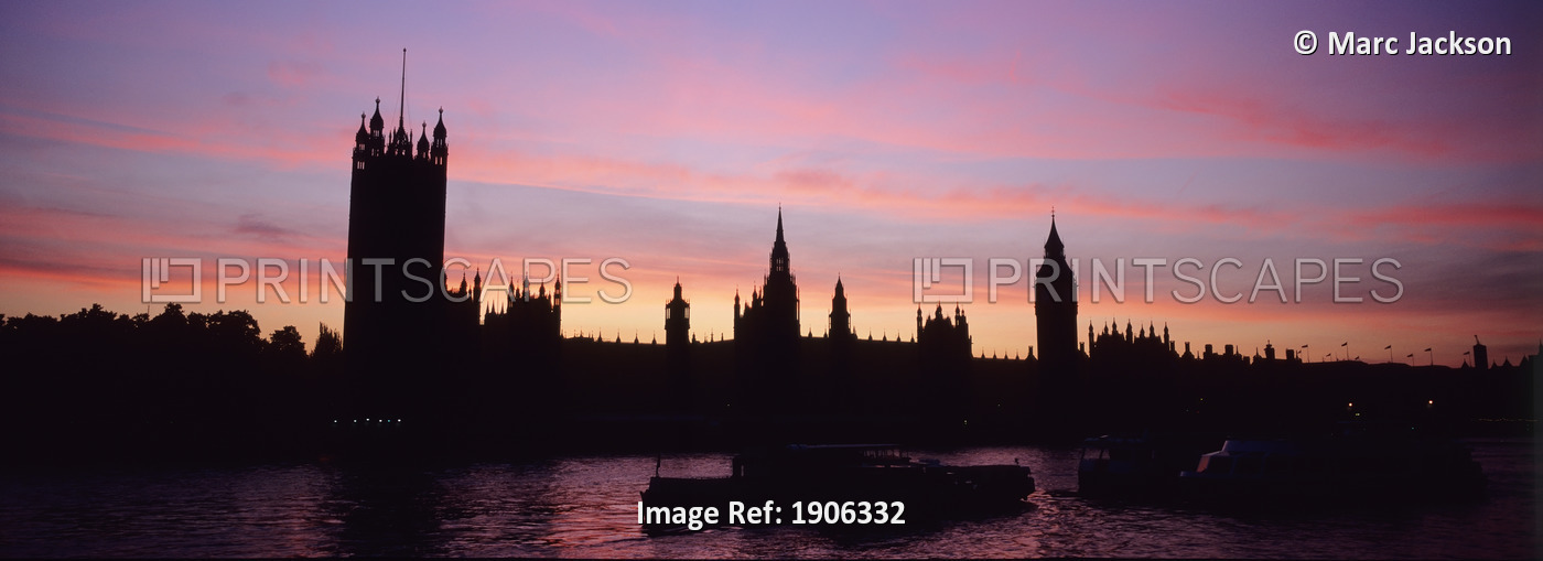Silhouette Of Palace Of Westminster, London,England,Uk
