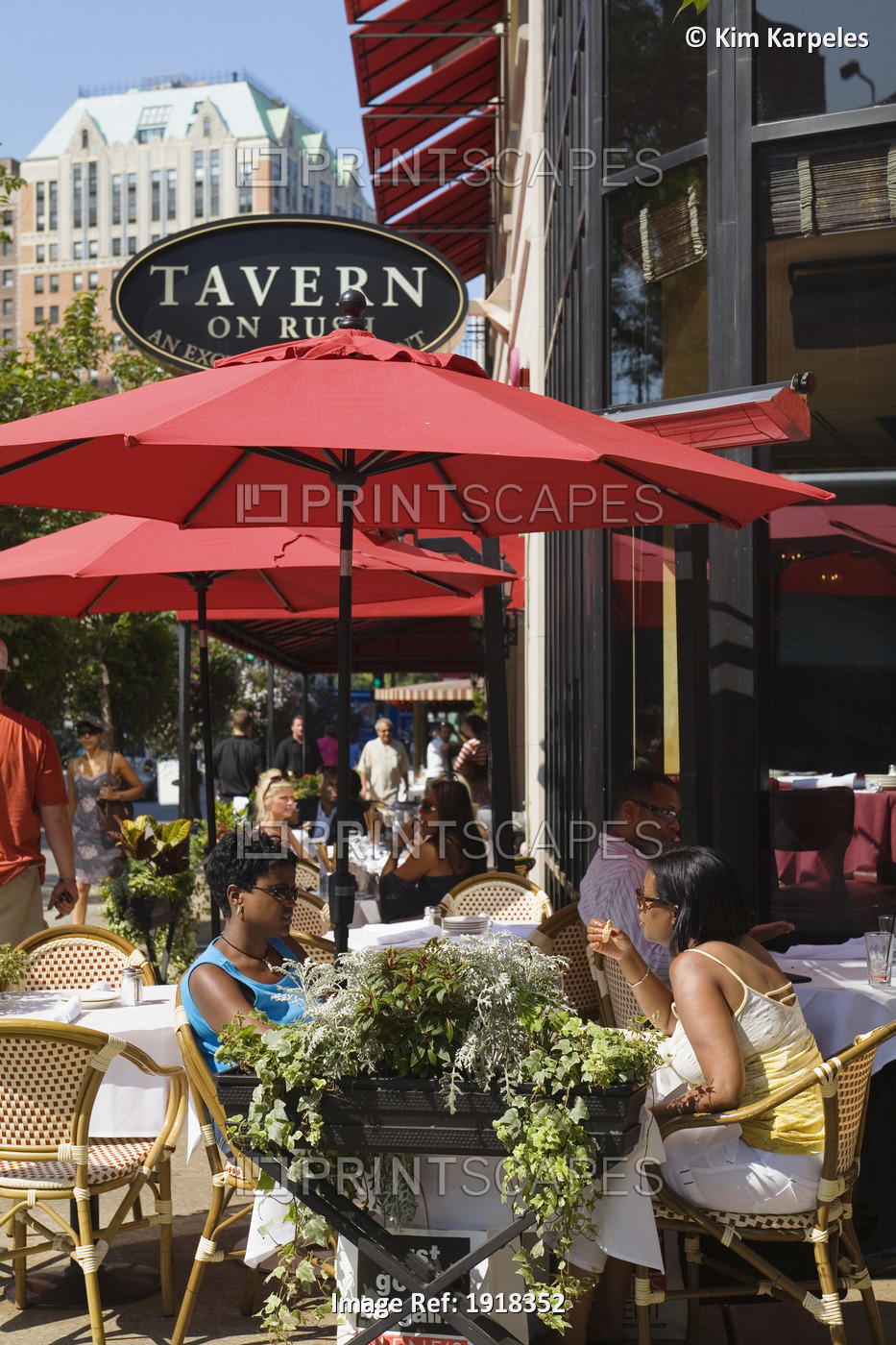 People At Outdoors Tables At Tavern On Rush, On Rush Street, Chicago, Illinois, ...