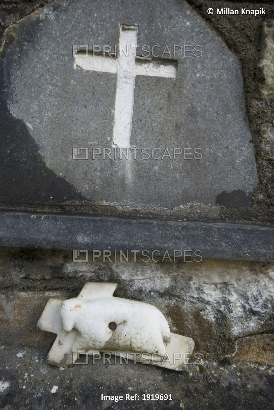 Catholic Detail In Cemetery; Thomastown, County Kilkenny, Ireland