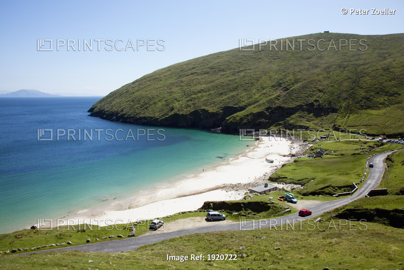 Road By Seashore; Keem Beach, Achill Island, County Mayo, Ireland