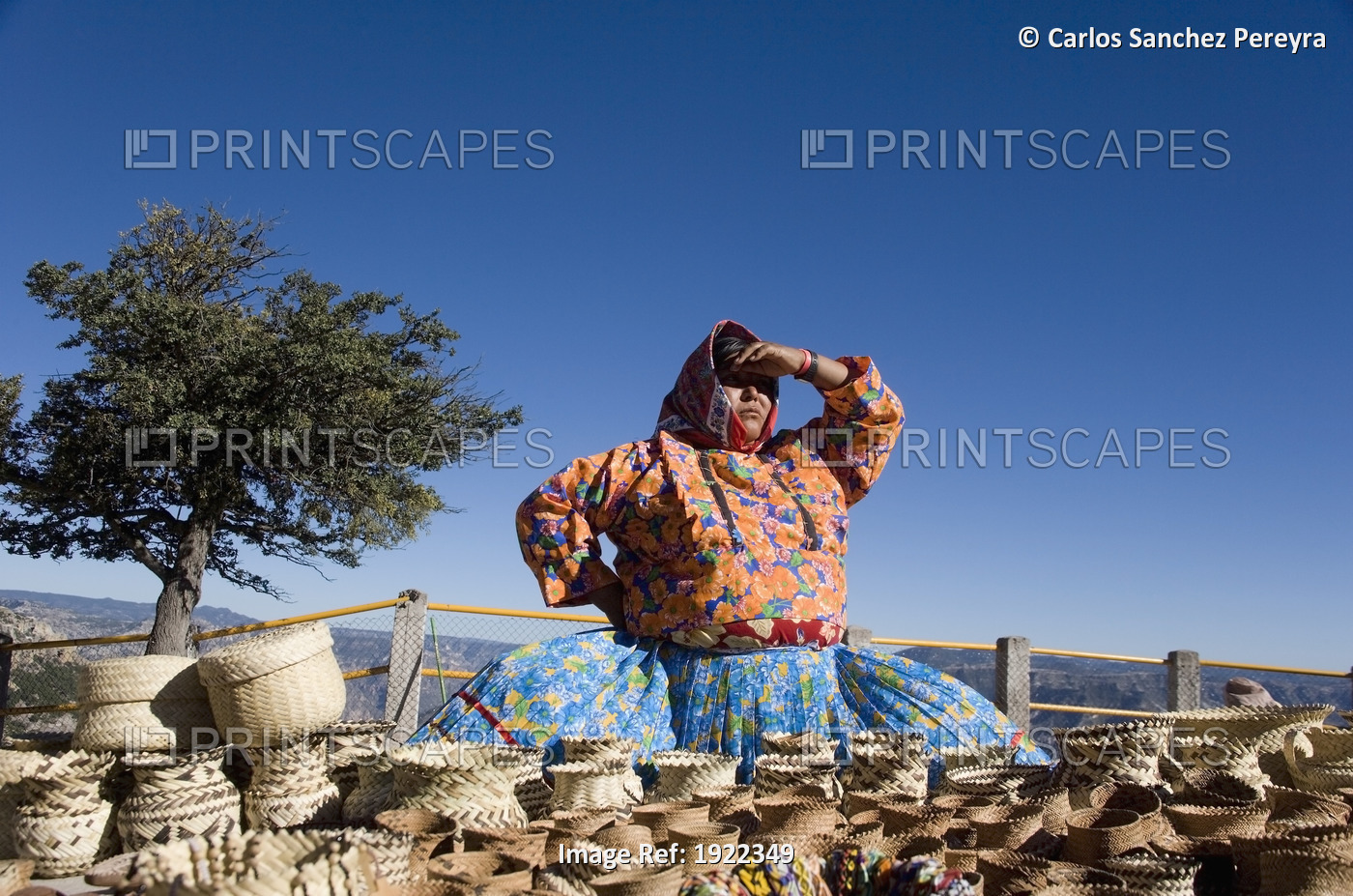 Tarahumara In Divisadero Town In Cooper Canyon, Chihuahua, Mexico