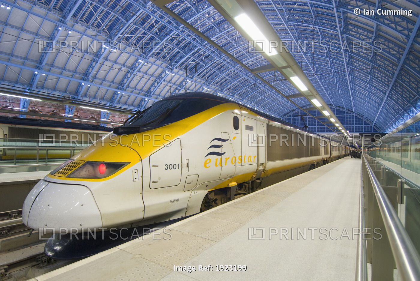 Eurostar Train In St Pancras Station At Dusk, London, England