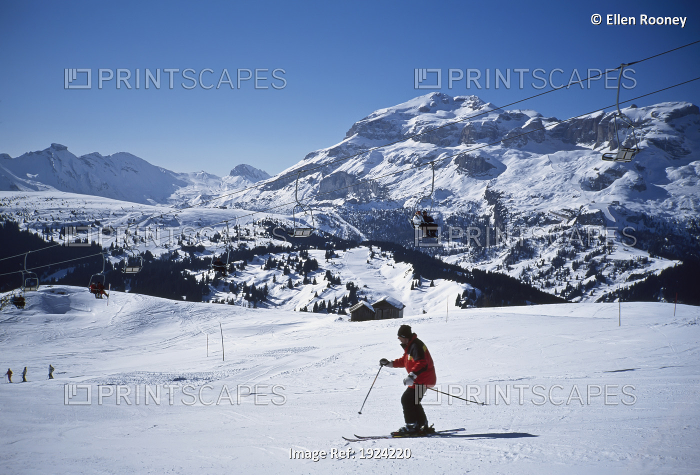 Skiers At Alta Badia Ski Area