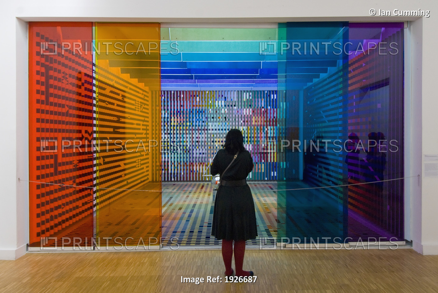 Woman Looking At A Art Installation In The Pompidou Centre, Museum For Modern ...