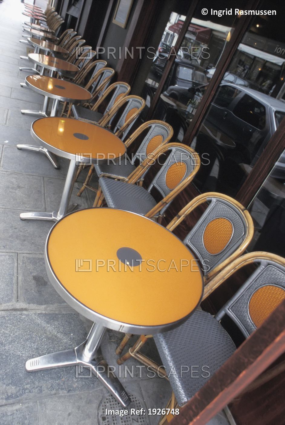 Row Of Outside Seating At Cafe Boubourg; Paris, France