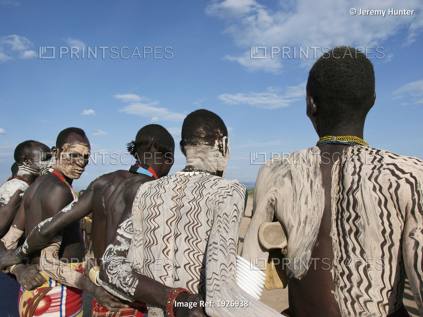 Ethiopia, Nyangatom Painted Warriors; Omo Valley