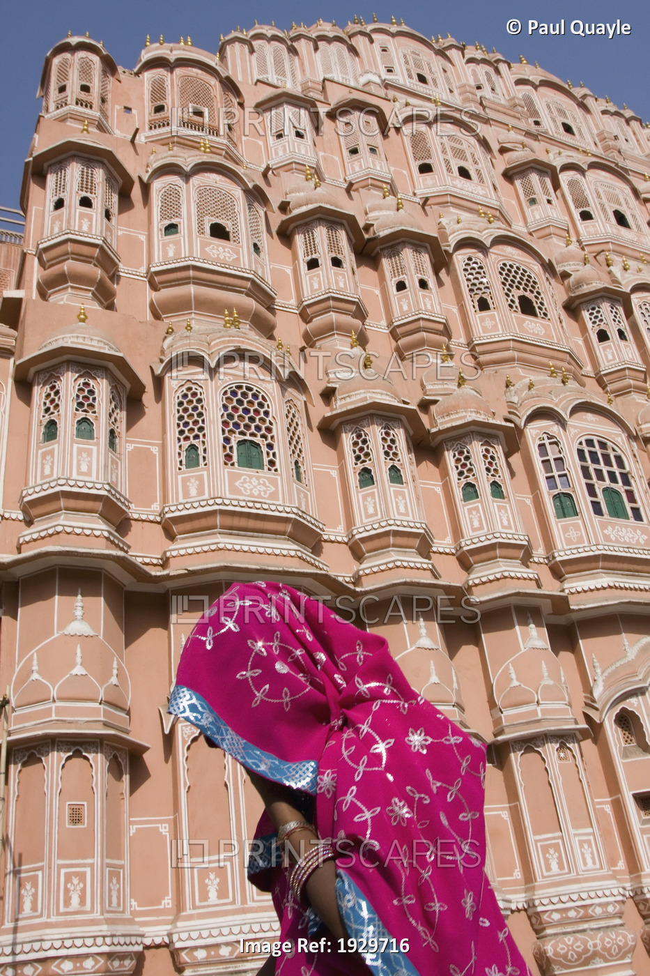At Hawa Mahal City Palace, Jaipur's most distinctive landmark; Jaipur, ...