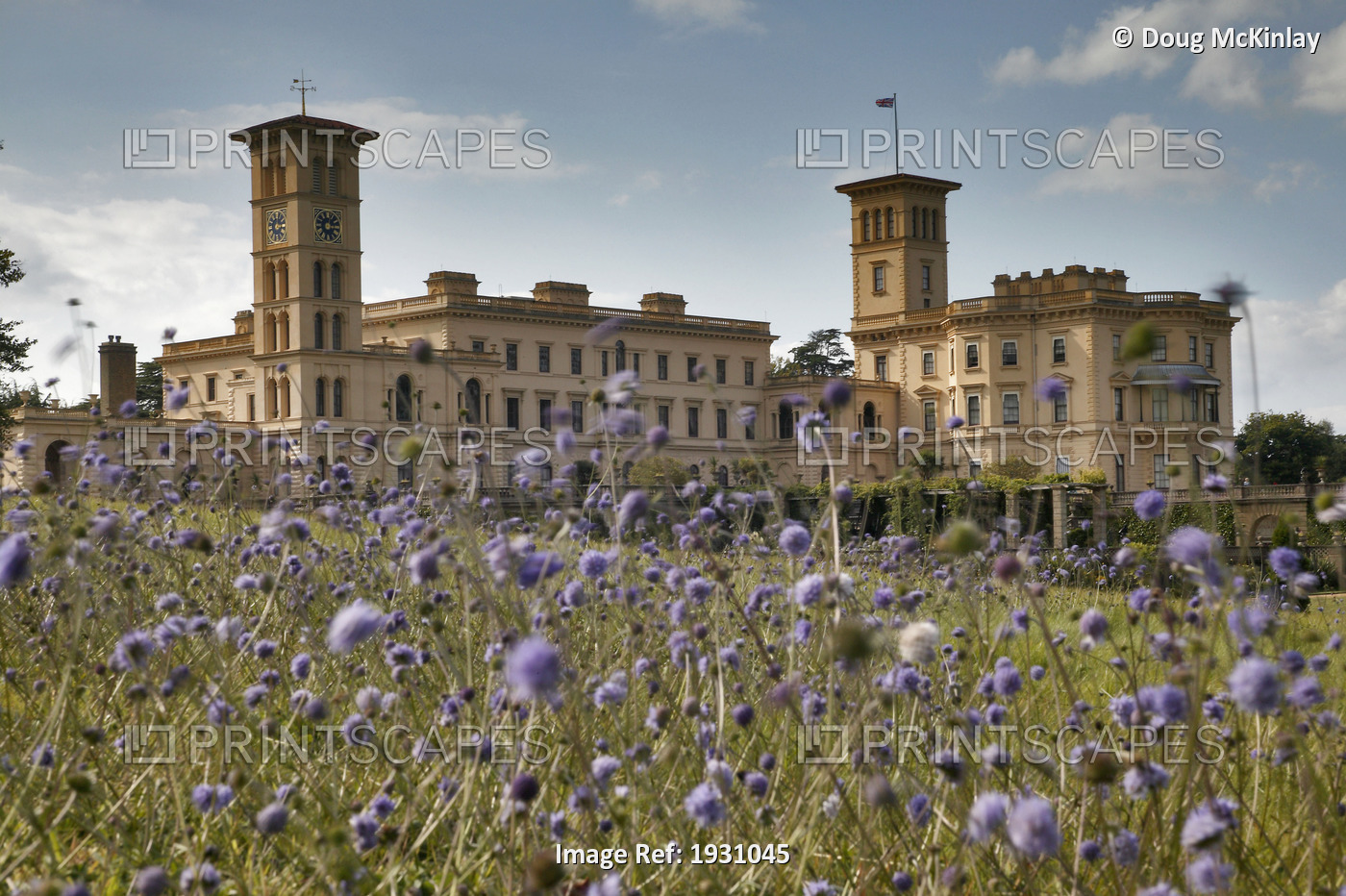 Low angle view of Osborne House, Queen Victoria's summer residence. Isle of ...