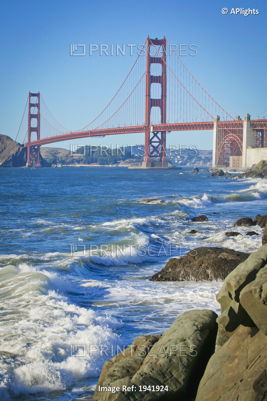 Golden Gate Bridge From Baker Beach; San Francisco California United States Of ...