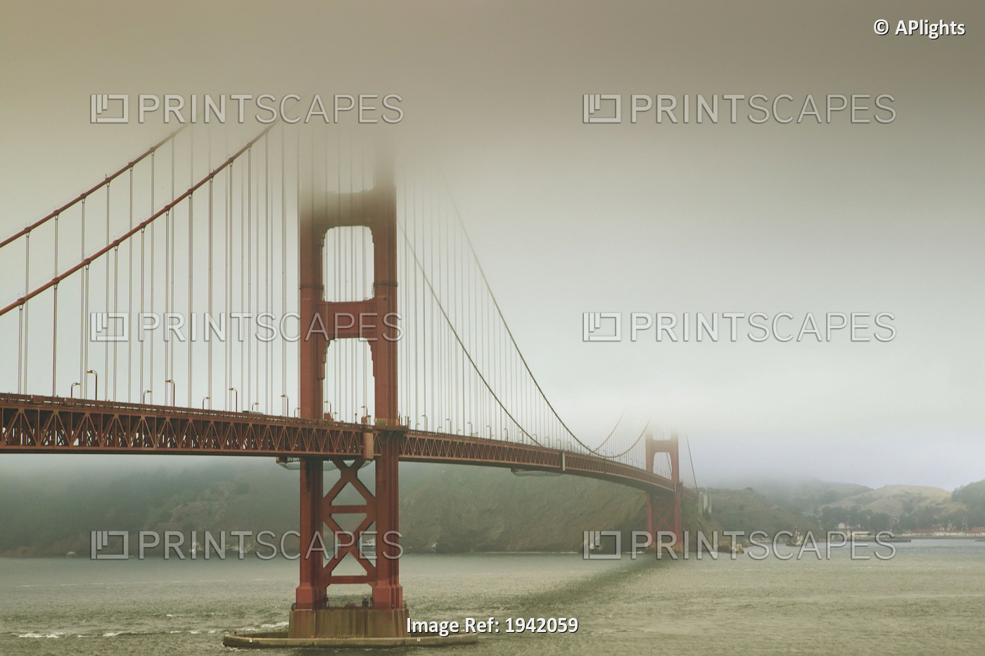 Golden Gate Bridge In The Mist; San Francisco, California, United States of ...