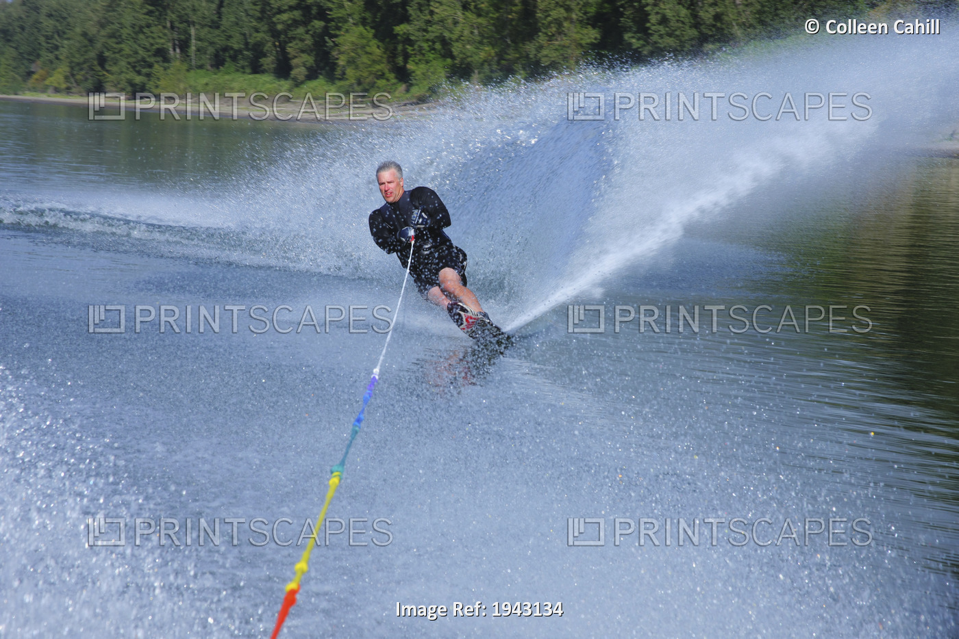 A Man Water Skiing; Troutdale, Oregon, United States of America