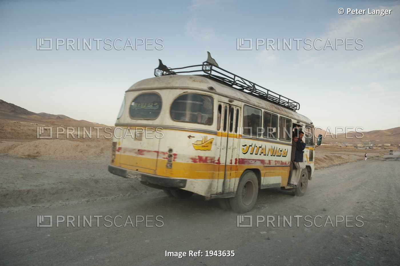 Bus Approaching Maidan Shar, Vardak Province, Afghanistan