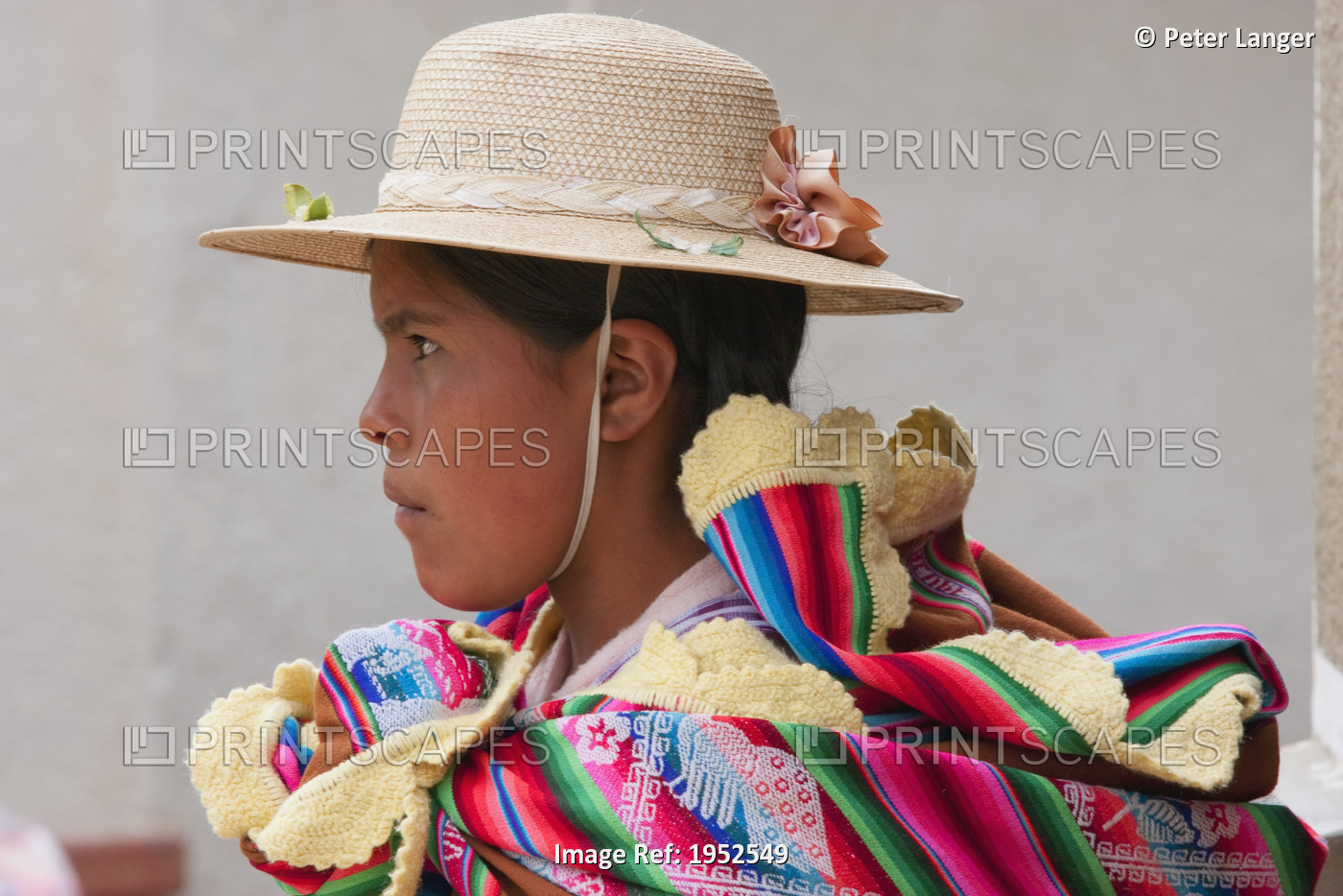 Profile shot of young Bolivian girl