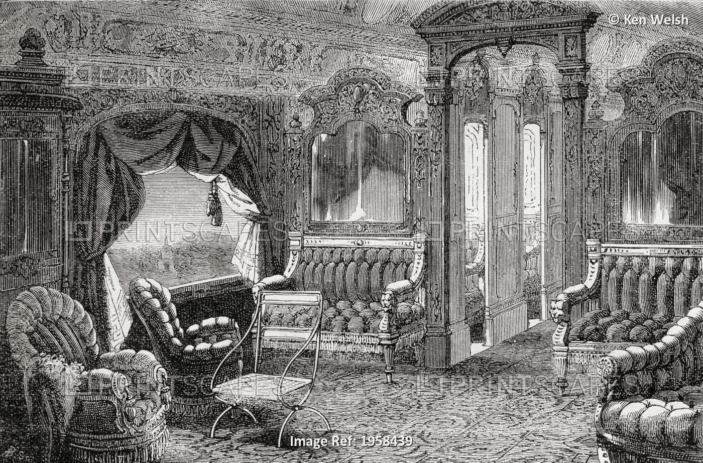 Interior Of A Pullman Palace Railway Carriage In The 19Th Century. From El ...