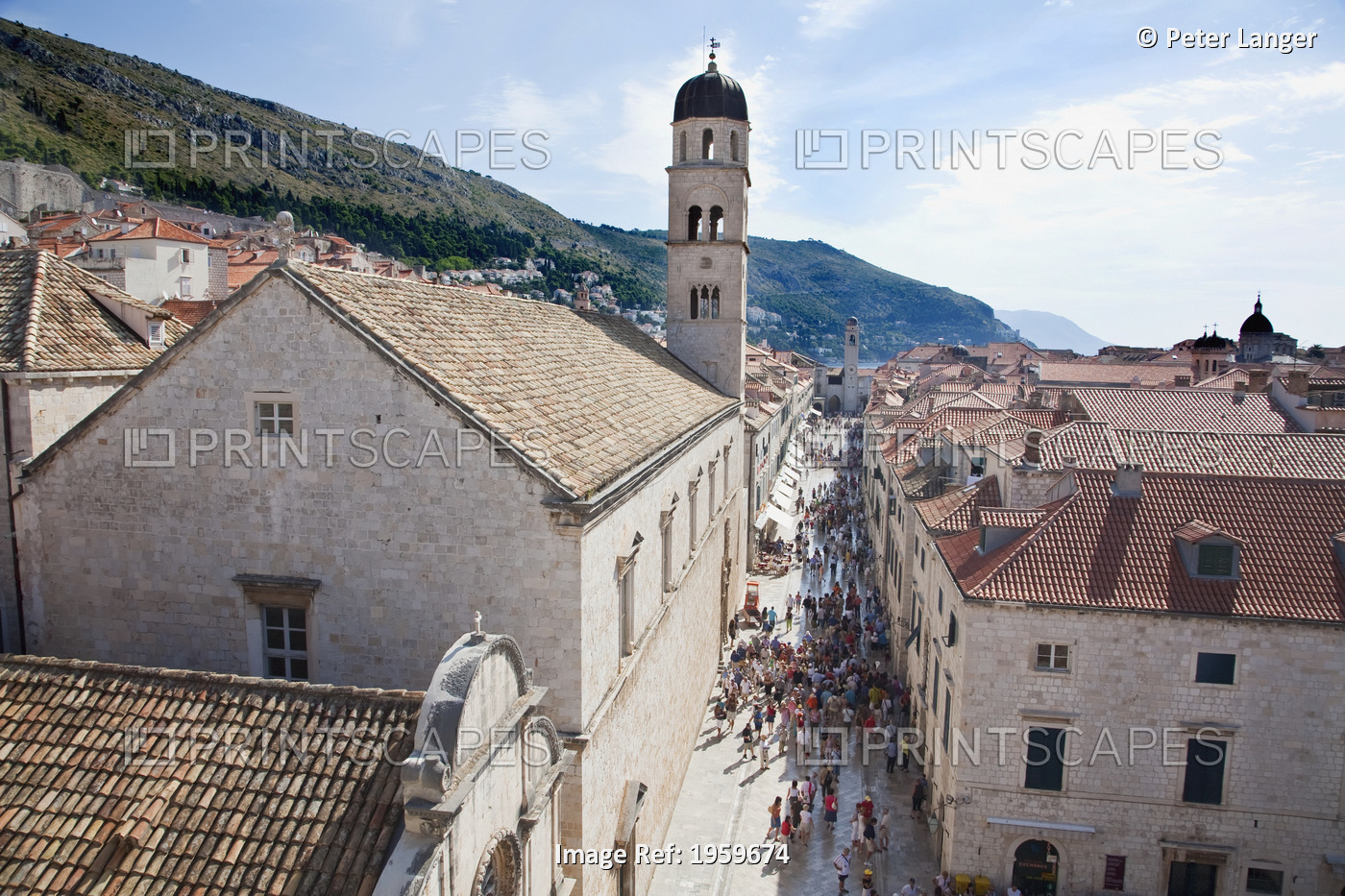 People At Sigurata Church From The City Walls, Dubrovnik, Dubrovnik-Neretva, ...