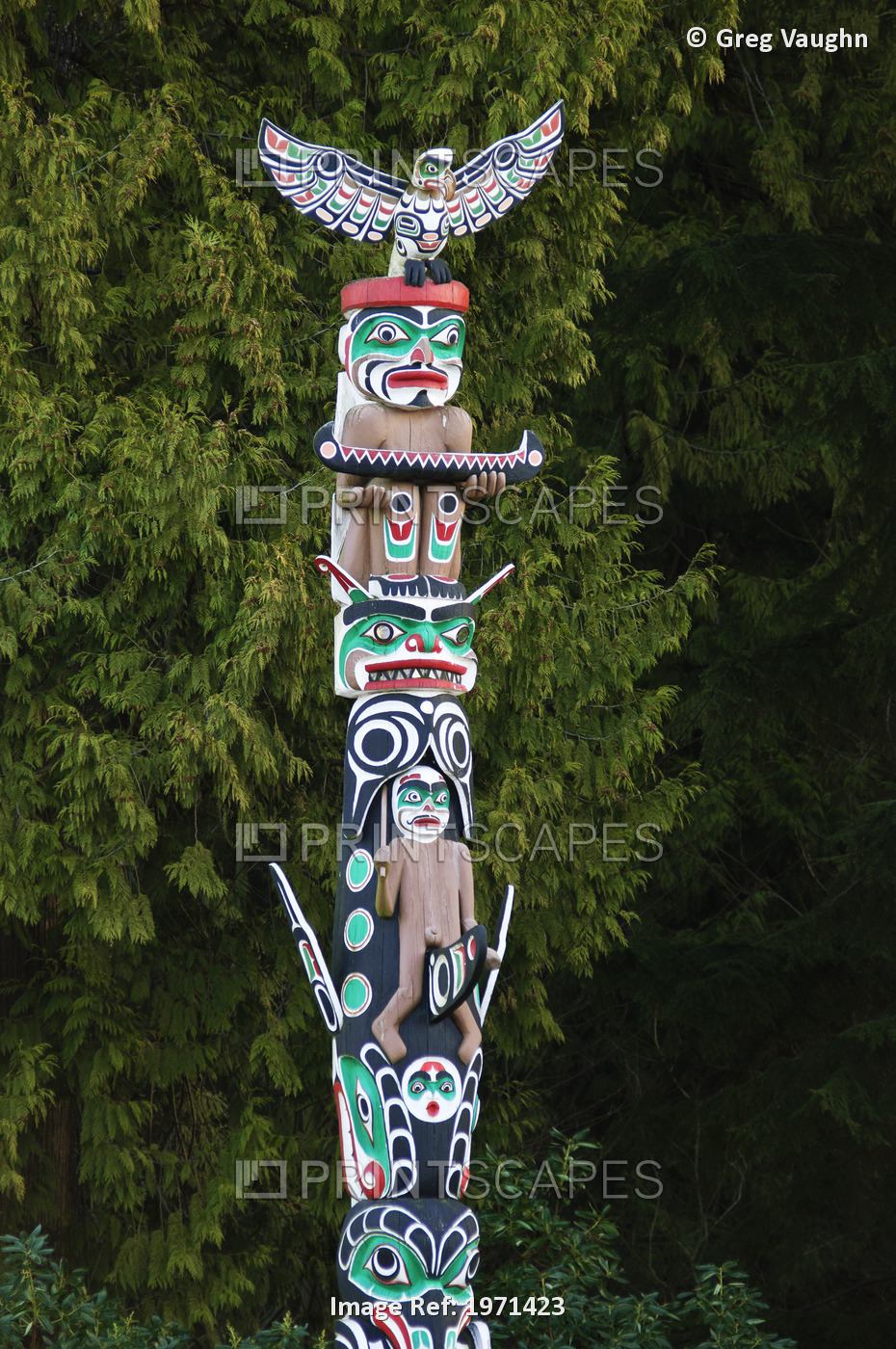 Canada, British Columbia, Vancouver, Stanley Park, First Nations Totem Pole ...