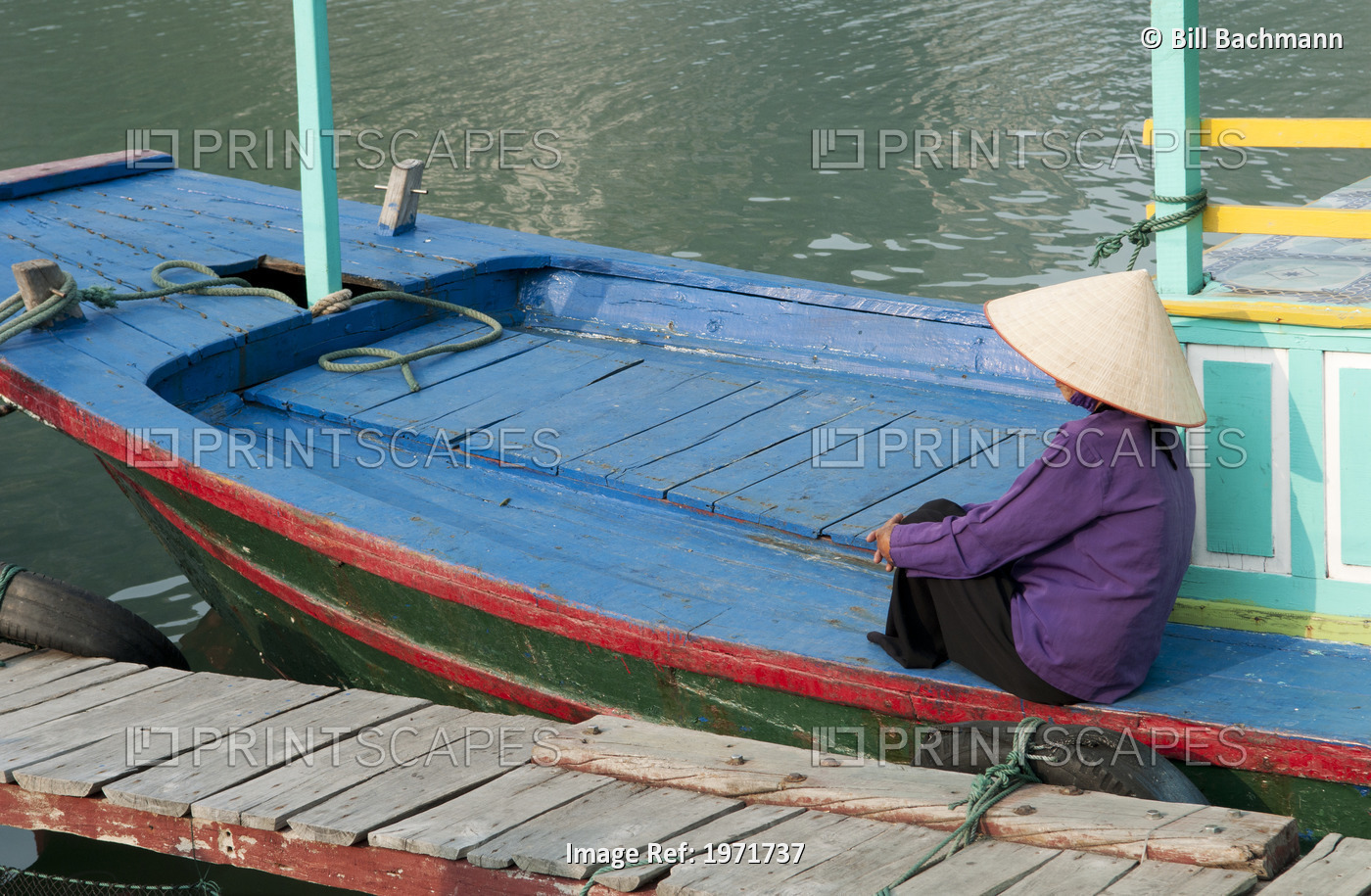 South East Asia, Vietnam, Ha Long Bay, Portrait Of A Vietnamese Woman Sitting ...