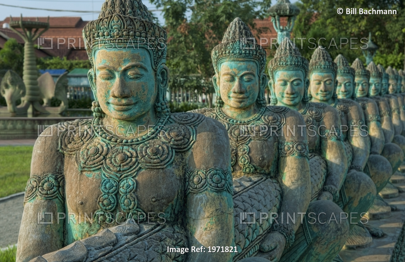 South East Asia, Cambodia, Siem Reap, Close Up Of An Artists' Sculptures On ...
