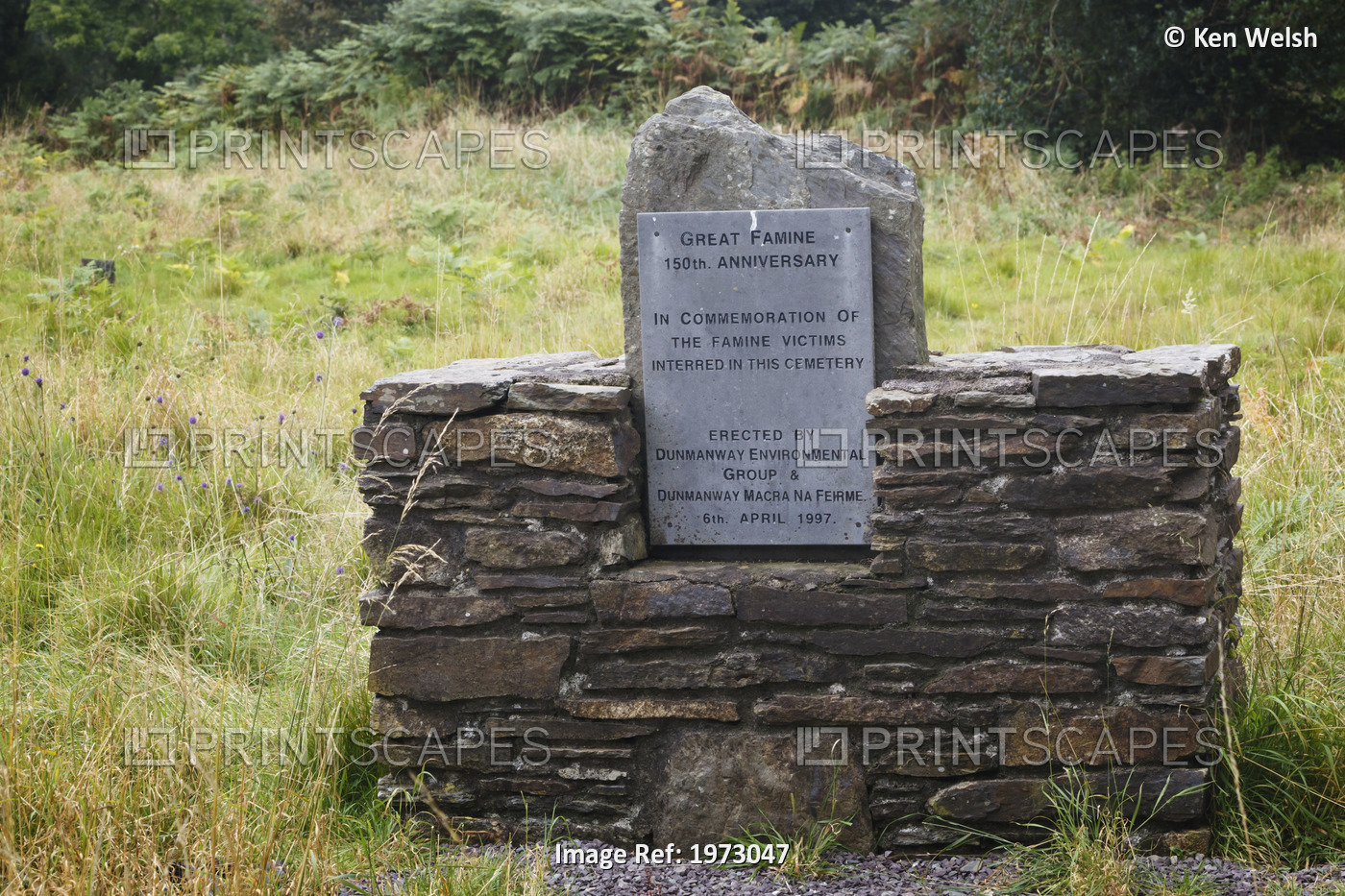 Commerative Plaque For Famine Victims At The Famine Burial Ground Near ...